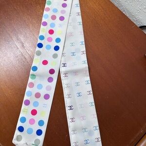 Chic Polka Dot and Logo Print Women's Scarf